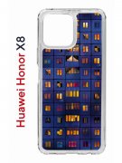 Чехол-накладка Huawei Honor X8 (638517) Kruche PRINT Ночные окна