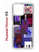 Чехол-накладка Huawei Honor X8 (638517) Kruche PRINT Стикеры Киберпанк