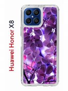 Чехол-накладка Huawei Honor X8 (638517) Kruche PRINT Purple leaves