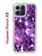 Чехол-накладка Huawei Honor X8 (638517) Kruche PRINT Purple leaves