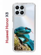 Чехол-накладка Huawei Honor X8 (638517) Kruche PRINT Змея