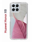 Чехол-накладка Huawei Honor X8 (638517) Kruche PRINT Pink and white