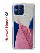 Чехол-накладка Huawei Honor X8 (638517) Kruche PRINT Pink and white