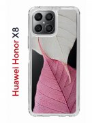 Чехол-накладка Huawei Honor X8 (638517) Kruche PRINT Pink and white