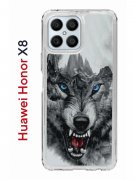 Чехол-накладка Huawei Honor X8 (638517) Kruche PRINT Волк