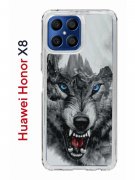 Чехол-накладка Huawei Honor X8 (638517) Kruche PRINT Волк