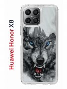 Чехол-накладка Huawei Honor X8 (638517) Kruche PRINT Волк