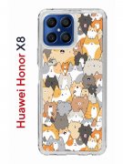 Чехол-накладка Huawei Honor X8 (638517) Kruche PRINT Котики