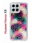 Чехол-накладка Huawei Honor X8 (638517) Kruche PRINT Цветные листья