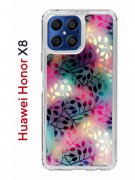 Чехол-накладка Huawei Honor X8 (638517) Kruche PRINT Цветные листья