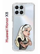 Чехол-накладка Huawei Honor X8 (638517) Kruche PRINT Tattoo Girl