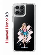 Чехол-накладка Huawei Honor X8 (638517) Kruche PRINT Fashion Girl
