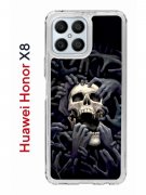 Чехол-накладка Huawei Honor X8 (638517) Kruche PRINT Skull Hands