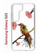 Чехол-накладка Samsung Galaxy S23 (638518) Kruche PRINT Колибри