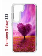 Чехол-накладка Samsung Galaxy S23 (638518) Kruche PRINT Pink heart