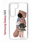 Чехол-накладка Samsung Galaxy S23 (638518) Kruche PRINT Девочка с мишкой