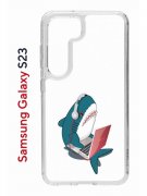 Чехол-накладка Samsung Galaxy S23 (638518) Kruche PRINT Акула