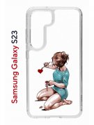 Чехол-накладка Samsung Galaxy S23 (638518) Kruche PRINT Рисуя любовь