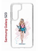 Чехол-накладка Samsung Galaxy S23 (638518) Kruche PRINT Fashion Girl