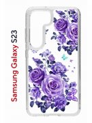 Чехол-накладка Samsung Galaxy S23 (638518) Kruche PRINT Roses