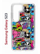 Чехол-накладка Samsung Galaxy S23 (638518) Kruche PRINT Monsters music