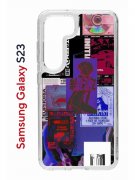 Чехол-накладка Samsung Galaxy S23 (638518) Kruche PRINT Стикеры Киберпанк