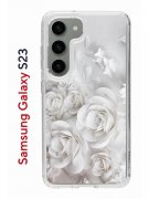 Чехол-накладка Samsung Galaxy S23 Kruche Print White roses