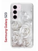 Чехол-накладка Samsung Galaxy S23 Kruche Print White roses