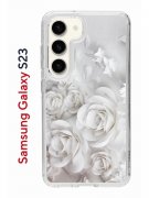 Чехол-накладка Samsung Galaxy S23 Kruche Print White roses