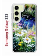 Чехол-накладка Samsung Galaxy S23 (638518) Kruche PRINT Ромашки у ручья