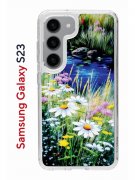 Чехол-накладка Samsung Galaxy S23 (638518) Kruche PRINT Ромашки у ручья