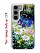 Чехол-накладка Samsung Galaxy S23 (638518) Kruche PRINT Ромашки у ручья