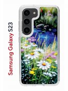 Чехол-накладка Samsung Galaxy S23 (638518) Kruche PRINT Ромашки у ручья