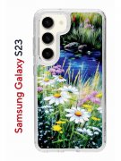 Чехол-накладка Samsung Galaxy S23 (638518) Kruche PRINT Ромашки у ручья