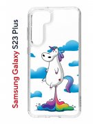 Чехол-накладка Samsung Galaxy S23 Plus (638514) Kruche PRINT Flying Unicorn