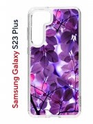 Чехол-накладка Samsung Galaxy S23 Plus (638514) Kruche PRINT Purple leaves