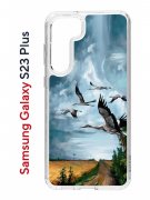 Чехол-накладка Samsung Galaxy S23 Plus (638514) Kruche PRINT Журавли