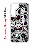 Чехол-накладка Samsung Galaxy S23 Plus (638514) Kruche PRINT Angry Cats