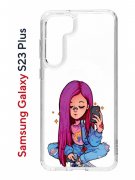 Чехол-накладка Samsung Galaxy S23 Plus (638514) Kruche PRINT Pink Hair