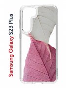 Чехол-накладка Samsung Galaxy S23 Plus (638514) Kruche PRINT Pink and white