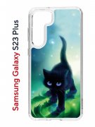 Чехол-накладка Samsung Galaxy S23 Plus (638514) Kruche PRINT Черный кот
