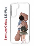 Чехол-накладка Samsung Galaxy S23 Plus (638514) Kruche PRINT Девочка с мишкой