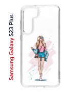 Чехол-накладка Samsung Galaxy S23 Plus Kruche Print Fashion Girl