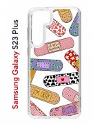 Чехол-накладка Samsung Galaxy S23 Plus Kruche Print Милые пластыри