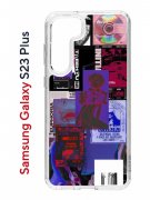 Чехол-накладка Samsung Galaxy S23 Plus (638514) Kruche PRINT Стикеры Киберпанк