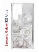 Чехол-накладка Samsung Galaxy S23 Ultra (638515) Kruche PRINT White roses
