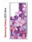 Чехол-накладка Samsung Galaxy S23 Ultra (638515) Kruche PRINT Гортензия