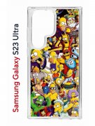 Чехол-накладка Samsung Galaxy S23 Ultra Kruche Print Симпсоны