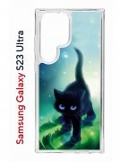 Чехол-накладка Samsung Galaxy S23 Ultra (638515) Kruche PRINT Черный кот