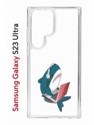 Чехол-накладка Samsung Galaxy S23 Ultra (638515) Kruche PRINT Акула